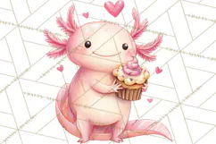 Valentine Axolotl Clipart PNG, Cute Axolotl Valentine Product Image 4