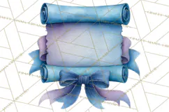 Watercolor Graduation Diploma Clipart PNG, Diploma Scroll Product Image 4