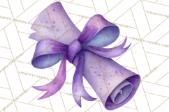 Watercolor Graduation Diploma Clipart PNG, Diploma Scroll Product Image 5