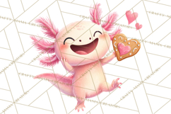 Valentine Axolotl Clipart PNG, Cute Axolotl Valentine Product Image 3