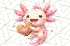 Valentine Axolotl Clipart PNG, Cute Axolotl Valentine Product Image 4