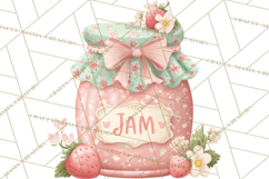 Strawberry Bakery Clipart, Cute Strawberry Pastries Png Product Image 5