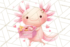 Valentine Axolotl Clipart PNG, Cute Axolotl Valentine Product Image 5