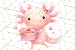 Valentine Axolotl Clipart PNG, Cute Axolotl Valentine Product Image 5