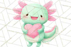 Valentine Axolotl Clipart PNG, Cute Axolotl Valentine Product Image 2