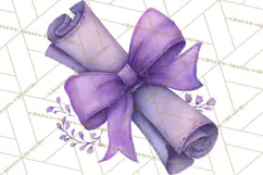 Watercolor Graduation Diploma Clipart PNG, Diploma Scroll Product Image 2