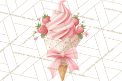 Strawberry Bakery Clipart, Cute Strawberry Pastries Png Product Image 2