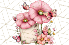 Spring Letters Mail Clipart PNG, Floral Envelopes Stamps Product Image 3