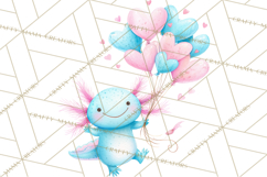Valentine Axolotl Clipart PNG, Cute Axolotl Valentine Product Image 3