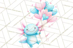 Valentine Axolotl Clipart PNG, Cute Axolotl Valentine Product Image 3