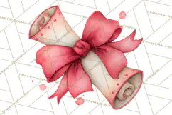 Watercolor Graduation Diploma Clipart PNG, Diploma Scroll Product Image 3