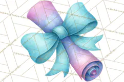Watercolor Graduation Diploma Clipart PNG, Diploma Scroll Product Image 4