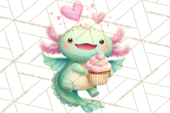 Valentine Axolotl Clipart PNG, Cute Axolotl Valentine Product Image 4
