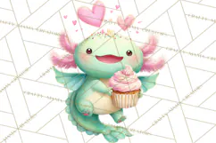 Valentine Axolotl Clipart PNG, Cute Axolotl Valentine Product Image 4