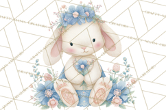 Chinoiserie Easter Clipart, Cute Elegant Bunny Easter Png Product Image 3