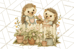 Vintage Garden Animals Clipart, Ducklings Bunnies Lambs Product Image 3