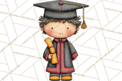 Kids Graduation Clipart PNG, Preschool Kindergarten Kids Product Image 3