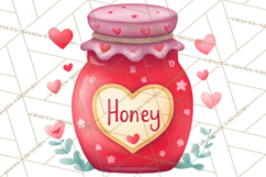 Bee Valentine Clipart PNG, Cute Kawaii Bee With Hearts Product Image 5