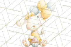 Pastel Birthday Clipart, Cute Party Animals PNG Product Image 5