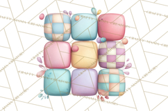 Pastel Retro 90s PNG, Cute Aesthetic Clipart, Checkerboard Product Image 5