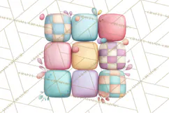 Pastel Retro 90s PNG, Cute Aesthetic Clipart, Checkerboard Product Image 5