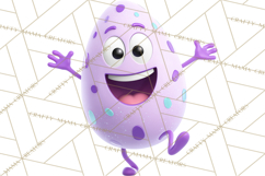 Cute Easter Egg Characters PNG, Adorable Spring Egg Clipart Product Image 5