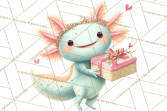 Valentine Axolotl Clipart PNG, Cute Axolotl Valentine Product Image 5