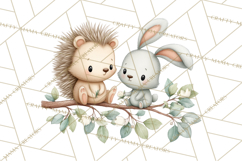 Soft Woodland Baby Clipart, Neutral Baby Shower PNG Product Image 5