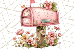 Spring Letters Mail Clipart PNG, Floral Envelopes Stamps Product Image 2