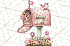 Spring Letters Mail Clipart PNG, Floral Envelopes Stamps Product Image 3