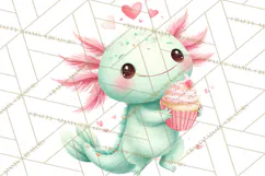 Valentine Axolotl Clipart PNG, Cute Axolotl Valentine Product Image 3