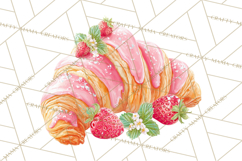 Strawberry Bakery Clipart, Cute Strawberry Pastries Png Product Image 3