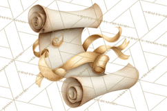 Watercolor Graduation Diploma Clipart PNG, Diploma Scroll Product Image 4