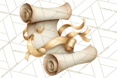 Watercolor Graduation Diploma Clipart PNG, Diploma Scroll Product Image 4