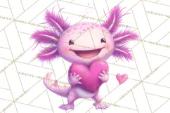 Valentine Axolotl Clipart PNG, Cute Axolotl Valentine Product Image 5