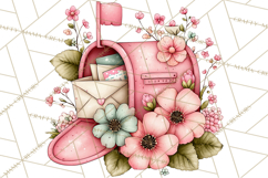 Spring Letters Mail Clipart PNG, Floral Envelopes Stamps Product Image 5