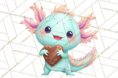 Valentine Axolotl Clipart PNG, Cute Axolotl Valentine Product Image 2