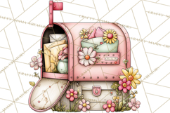 Spring Letters Mail Clipart PNG, Floral Envelopes Stamps Product Image 2