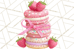 Strawberry Bakery Clipart, Cute Strawberry Pastries Png Product Image 3