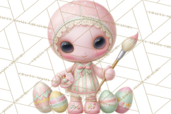 Alien Easter Clipart, Cute Pink Alien Easter Eggs, Soft Png Product Image 3