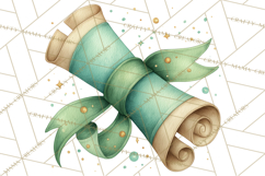 Watercolor Graduation Diploma Clipart PNG, Diploma Scroll Product Image 3