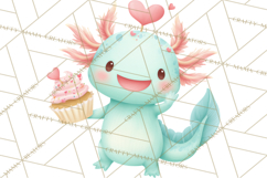 Valentine Axolotl Clipart PNG, Cute Axolotl Valentine Product Image 3