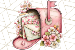 Spring Letters Mail Clipart PNG, Floral Envelopes Stamps Product Image 3
