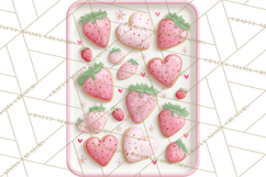 Strawberry Bakery Clipart, Cute Strawberry Pastries Png Product Image 4