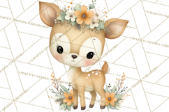 Soft Woodland Baby Clipart, Neutral Baby Shower PNG Product Image 4