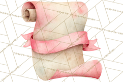 Watercolor Graduation Diploma Clipart PNG, Diploma Scroll Product Image 4