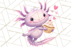 Valentine Axolotl Clipart PNG, Cute Axolotl Valentine Product Image 5