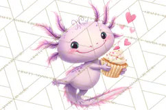 Valentine Axolotl Clipart PNG, Cute Axolotl Valentine Product Image 5