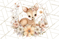 Soft Woodland Baby Clipart, Neutral Baby Shower PNG Product Image 5