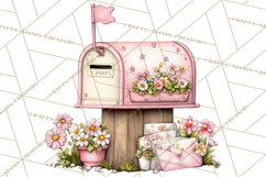 Spring Letters Mail Clipart PNG, Floral Envelopes Stamps Product Image 2